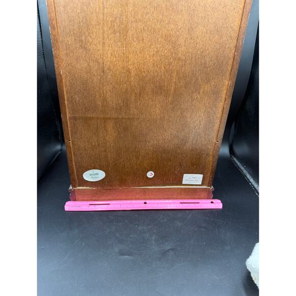 VTG Commodore Collection By Rosalco Wood and Etched Glass Jewelry Box Large - Picture 10 of 11